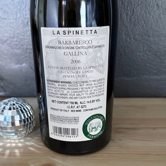 La Spinetta Barbaresco Vigneto Gallina 2006 Wine - EMPTY BOTTLE - Nebbiolo - Picture 5 of 5